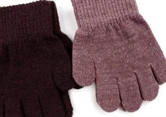 CeLaVi rose brown glitter fingervanter uld/nylon (2-pak)